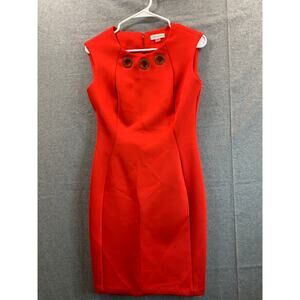 Calvin Klein Red Dress Women Small Size 4 Evening Party Cocktail Dress